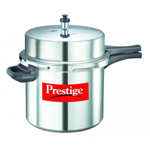 Prestige Popular Aluminium Pressure Cooker with Outer Lid, 12 Litres, Silver